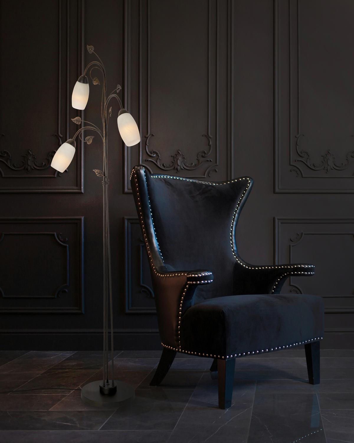 Stehleuchte 40800323 Venezia - Rostfarben/Weiß, KONVENTIONELL, Glas/Metall (45/160cm) - Globo