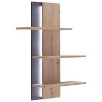 Wandregal Buenos Aires B: 95cm Anthrazit/eichefarben 3 Fächer - Eichefarben, Design, Holzwerkstoff (95/118/25cm) - MID.YOU