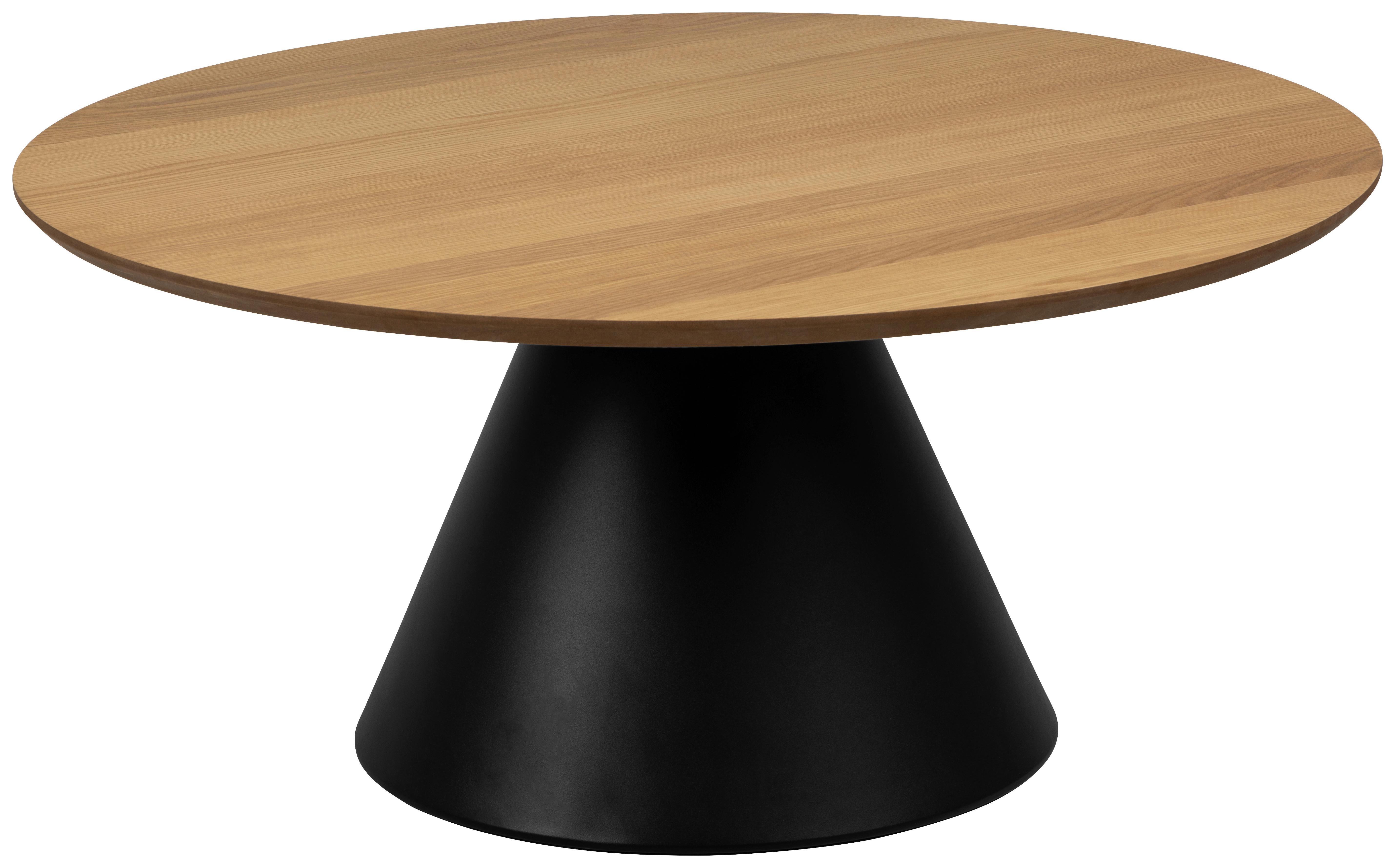 Konferečný stolík SOLI 85 - čierna/prírodná farba, Design, kov/drevo (85/40cm) - MID.YOU