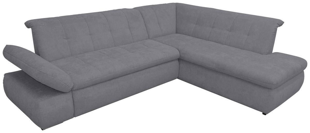 Ecksofa mit Armteilverstellung Moric Dunkelgrau Mikrofaser - Chromfarben/Dunkelgrau, KONVENTIONELL, Textil (273/216cm) - MID.YOU