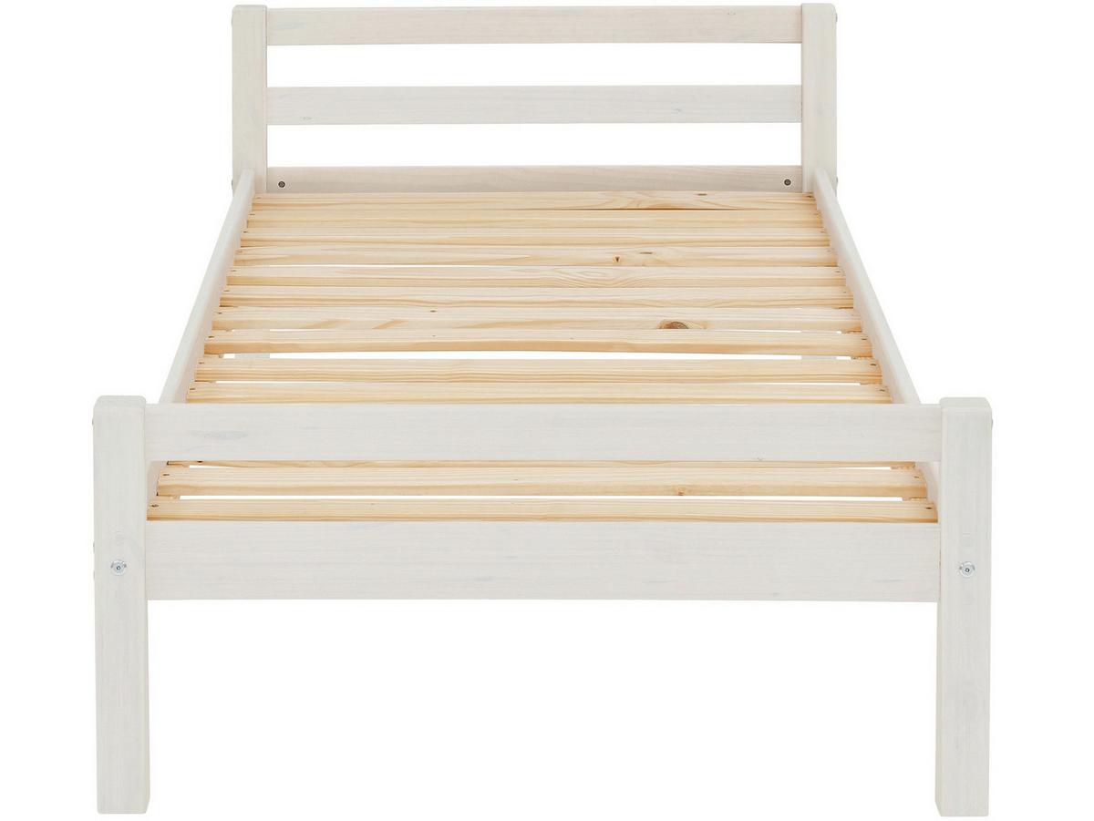 Bett Alpi Weiß 90x200cm - Weiß/Naturfarben, Design, Holz (90/200cm) - MID.YOU