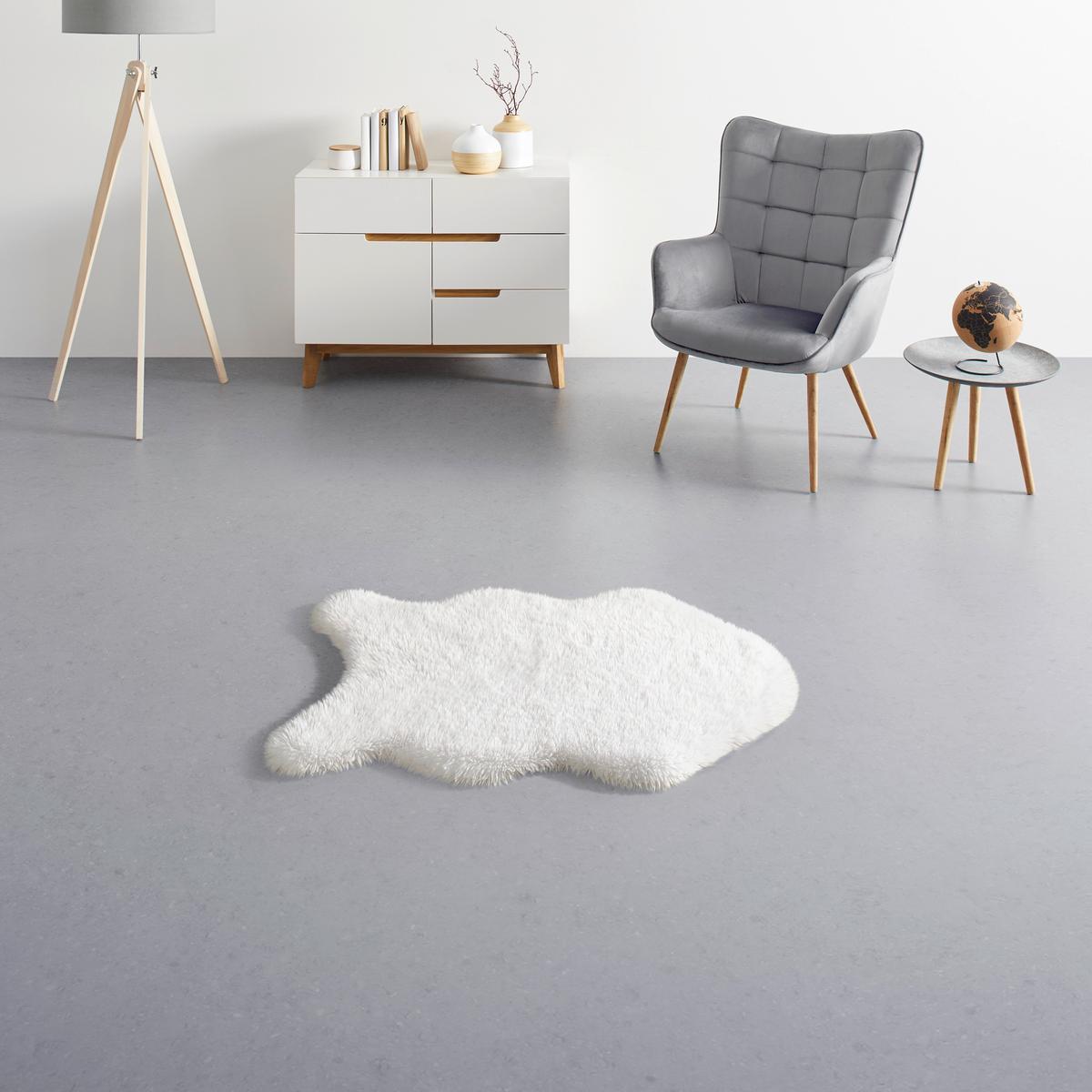 UMELÁ KOŽUŠINA Emil, 60/90cm - sivá/biela, Konventionell, kožušina (60/90cm) - Mömax