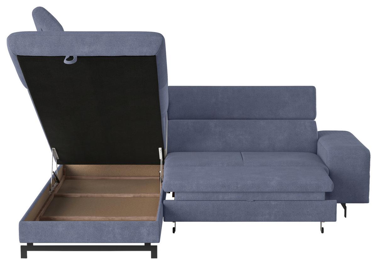 Ecksofa Emma - Blau/Schwarz, Textil (215/262cm) - MID.YOU