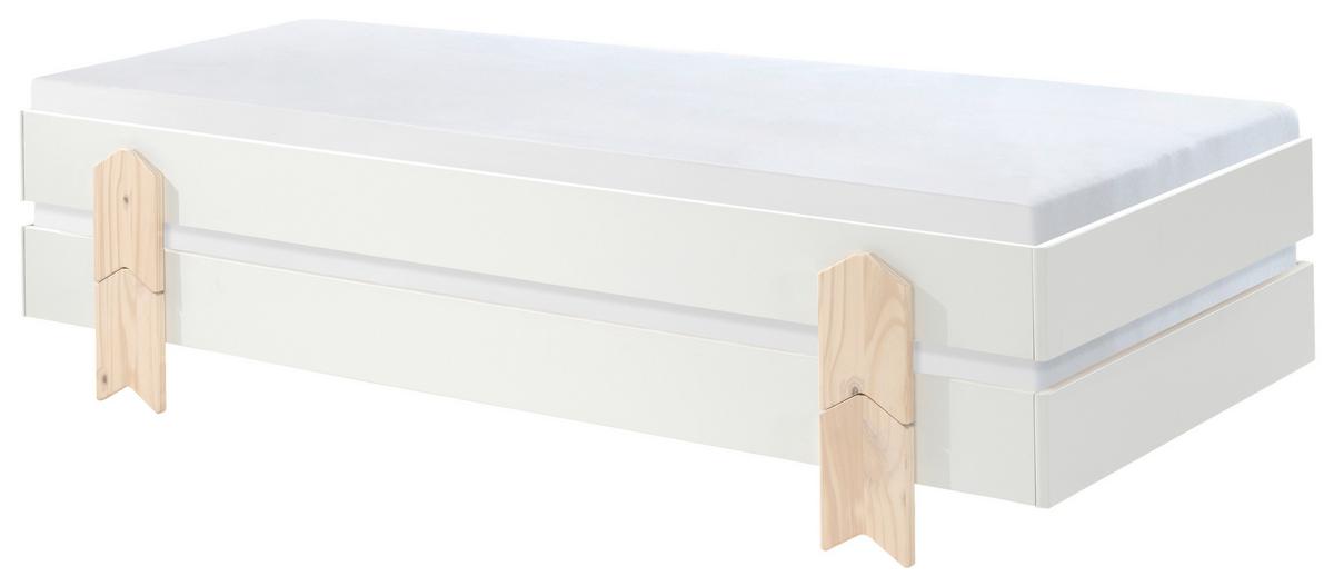 Stohovatelná postel MODULO bílá - barvy borovice/bílá, Moderní, dřevo/kompozitní dřevo (90/200cm) - MID.YOU