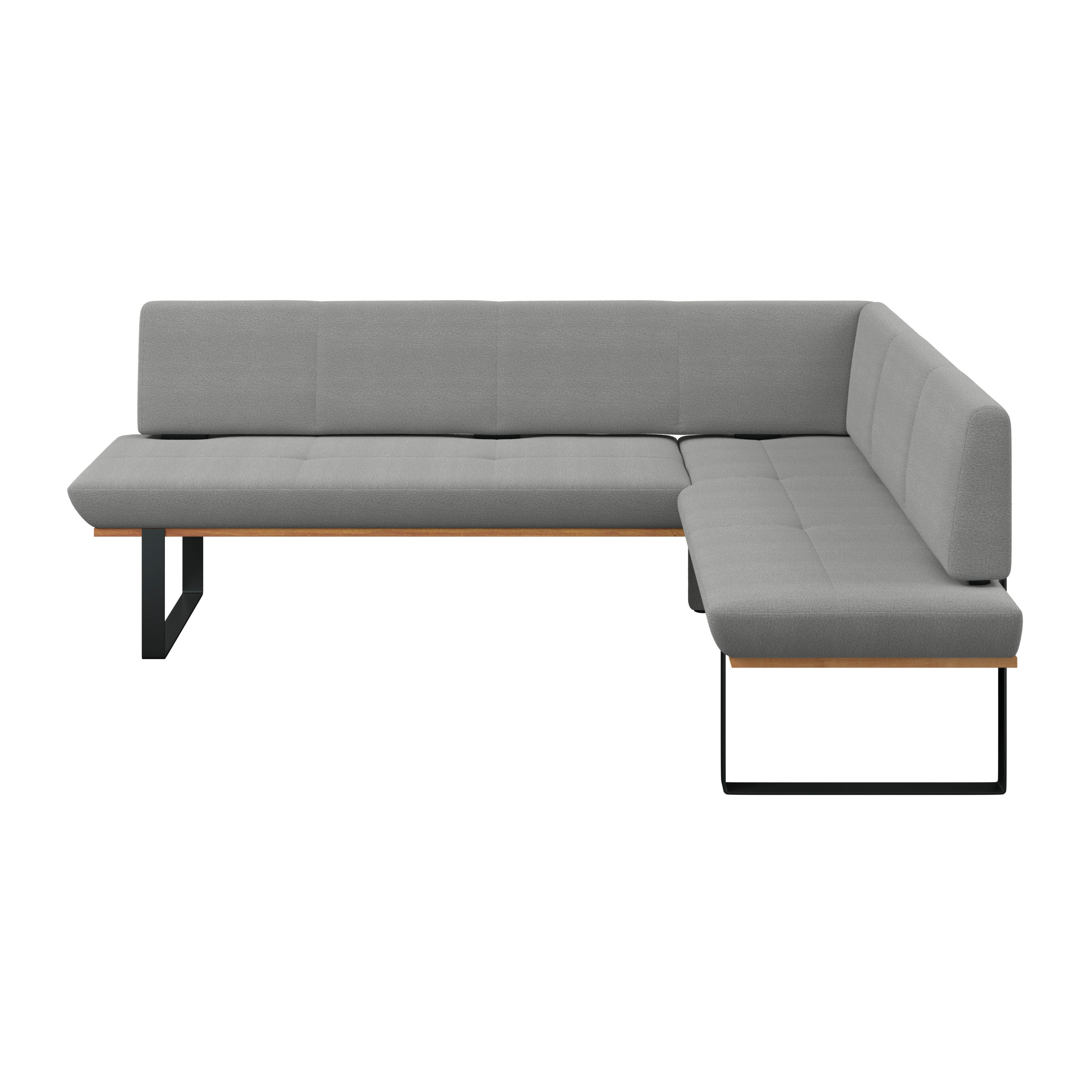 Eckbank Tristan Webstoff grau,S:245x195cm - Schwarz/Grau, MODERN, Holz/Textil (245/195cm) - James Wood