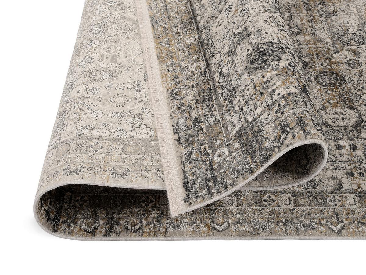 Webteppich Grau/Goldfarben Toulon 67x130 cm - Goldfarben/Grau, LIFESTYLE, Textil (67/130cm) - Dieter Knoll