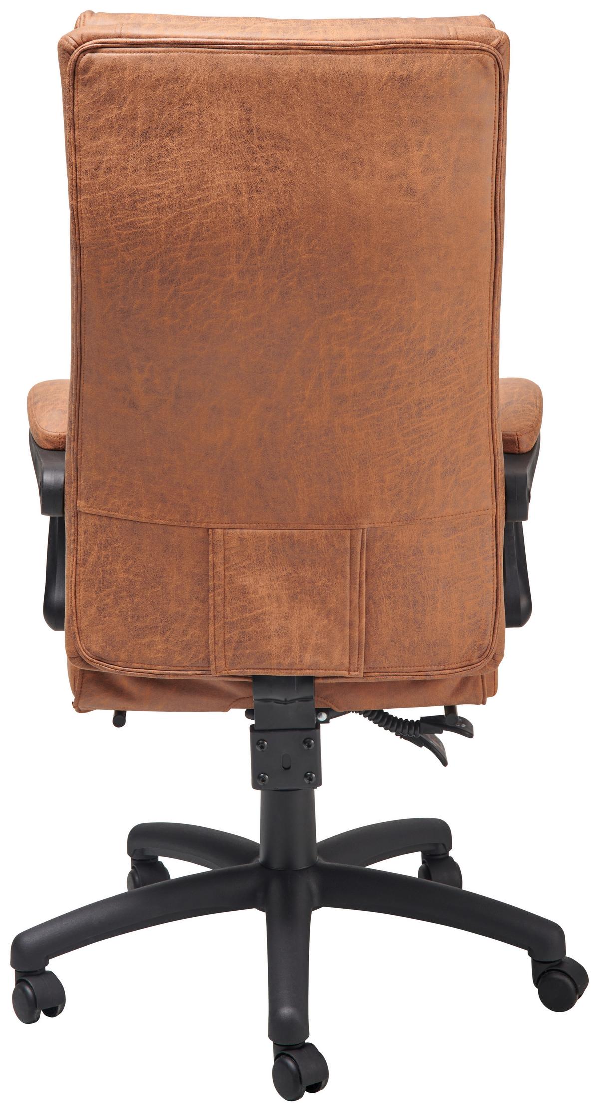 Chefsessel Bernie - Schwarz/Braun, LIFESTYLE, Holz/Kunststoff (66/114 - 122/71,5cm) - MID.YOU