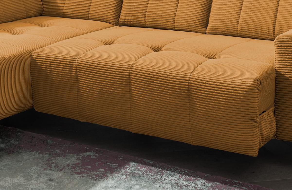 Ecksofa Mit Usb Anschluss Sano, Goldfarben,s: 200x261 Cm - Goldfarben/Schwarz, MODERN, Textil (200/261cm) - Livetastic