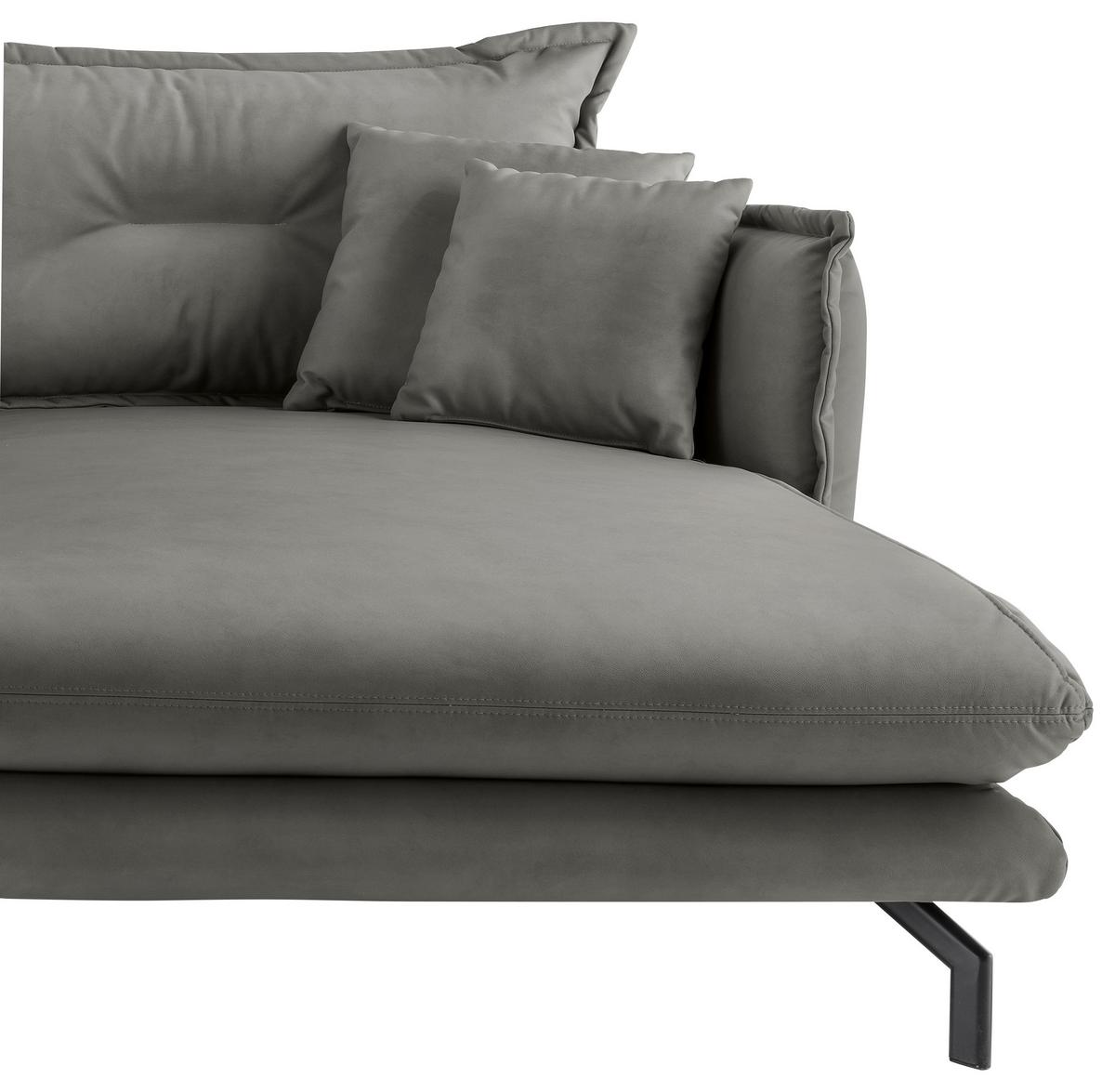 Ecksofa Lava Grau S: 255x180cm - Schwarz/Grau, MODERN, Textil (255/180cm) - Livetastic