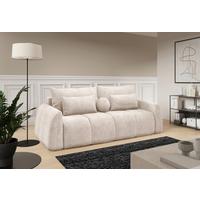 Schlafsofa Geronimo Beige B: 252cm - Beige/Schwarz, Design, Textil (252/93/167cm) - Livetastic