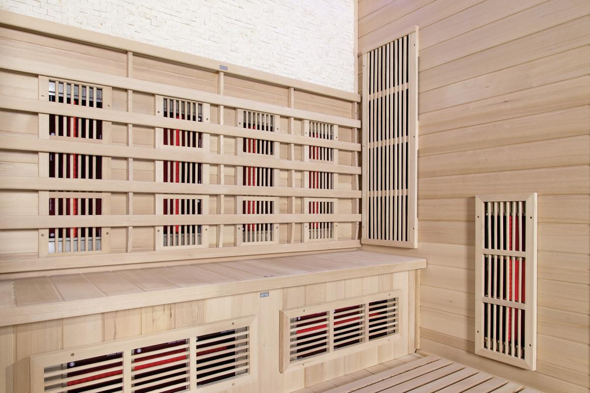 Infrarotkabine 4 Personen 175x200x120cm Bergen - Naturfarben, MODERN, Holz (175/200/120cm)