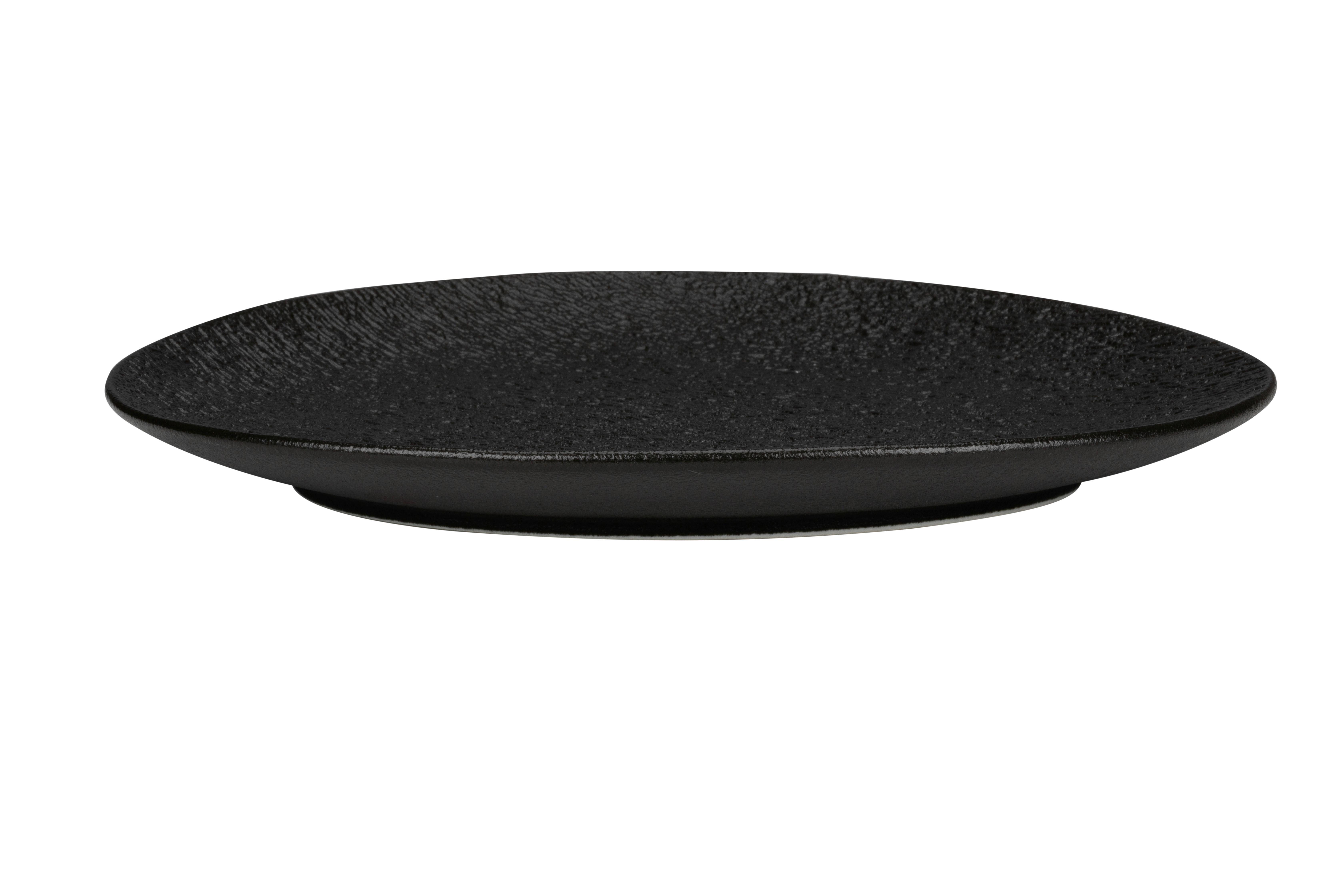 Dezertní Talířek Haruki - černá, Moderní, keramika (22,8/20,1/2,2cm) - Premium Living