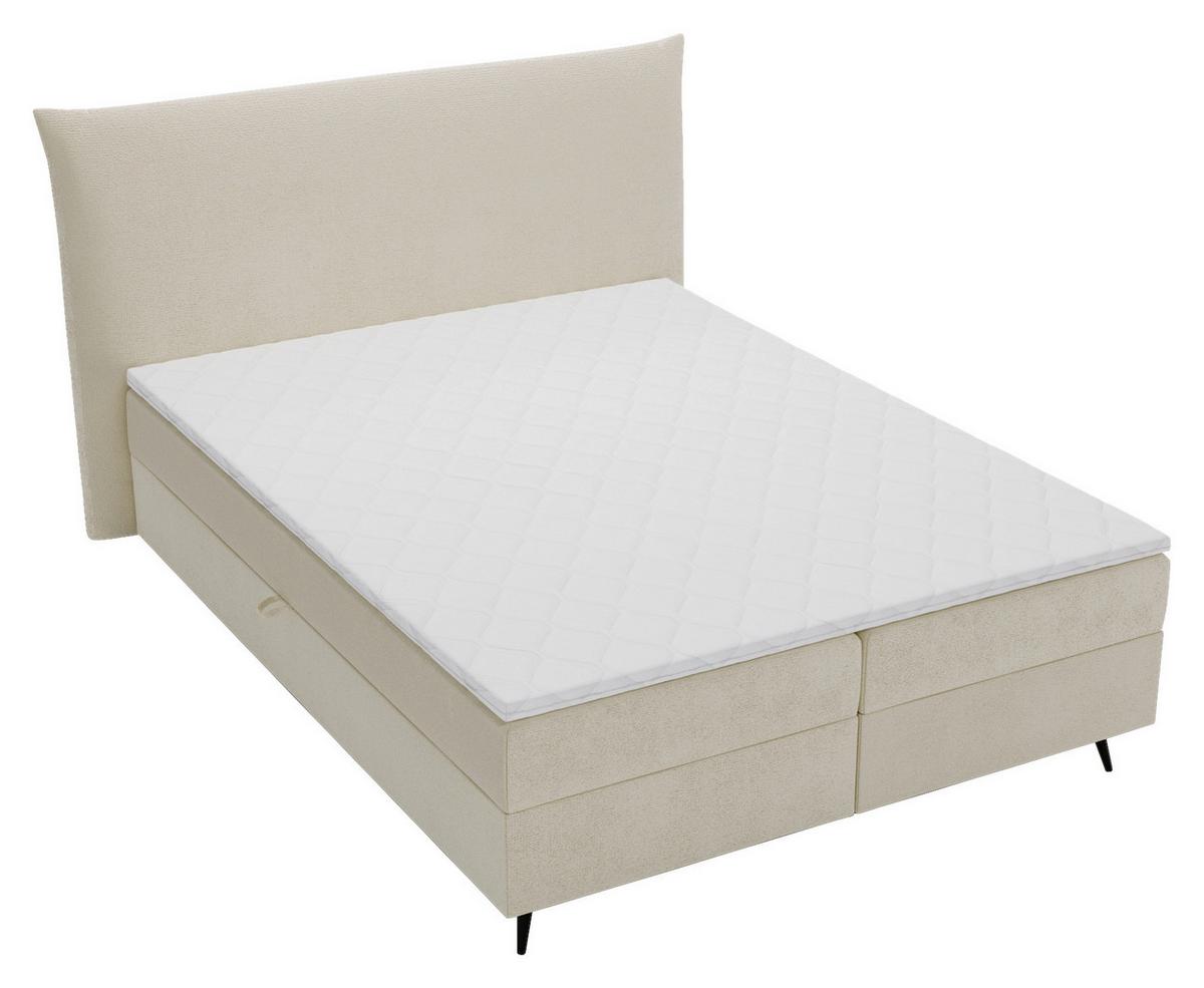 Boxbett Foxy Creme - Creme/Schwarz, Basics, Holz/Holzwerkstoff (180/200cm) - Livetastic