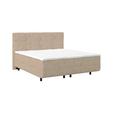 Polsterbett mit Bettkasten 180x200 cm London Beige - Beige/Schwarz, MODERN, Holzwerkstoff/Textil (180/200cm) - Luca Bessoni