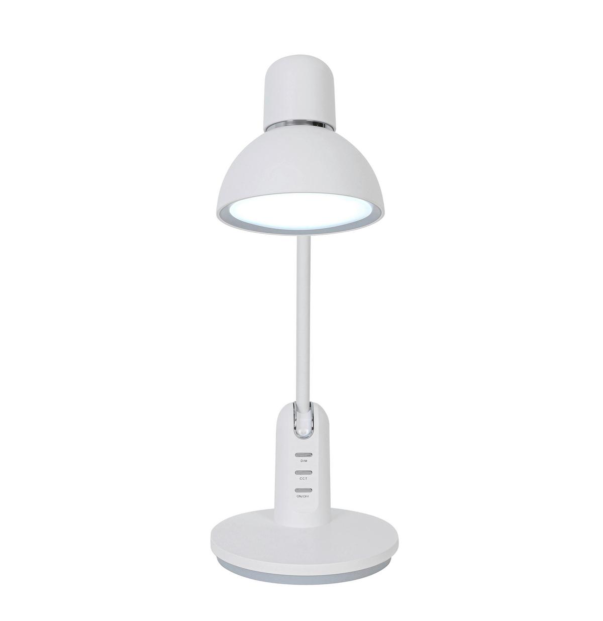 LED-Schreibtischleuchte Luana - Weiß, MODERN, Kunststoff/Metall (46,7/23,9/16,4cm) - Luca Bessoni