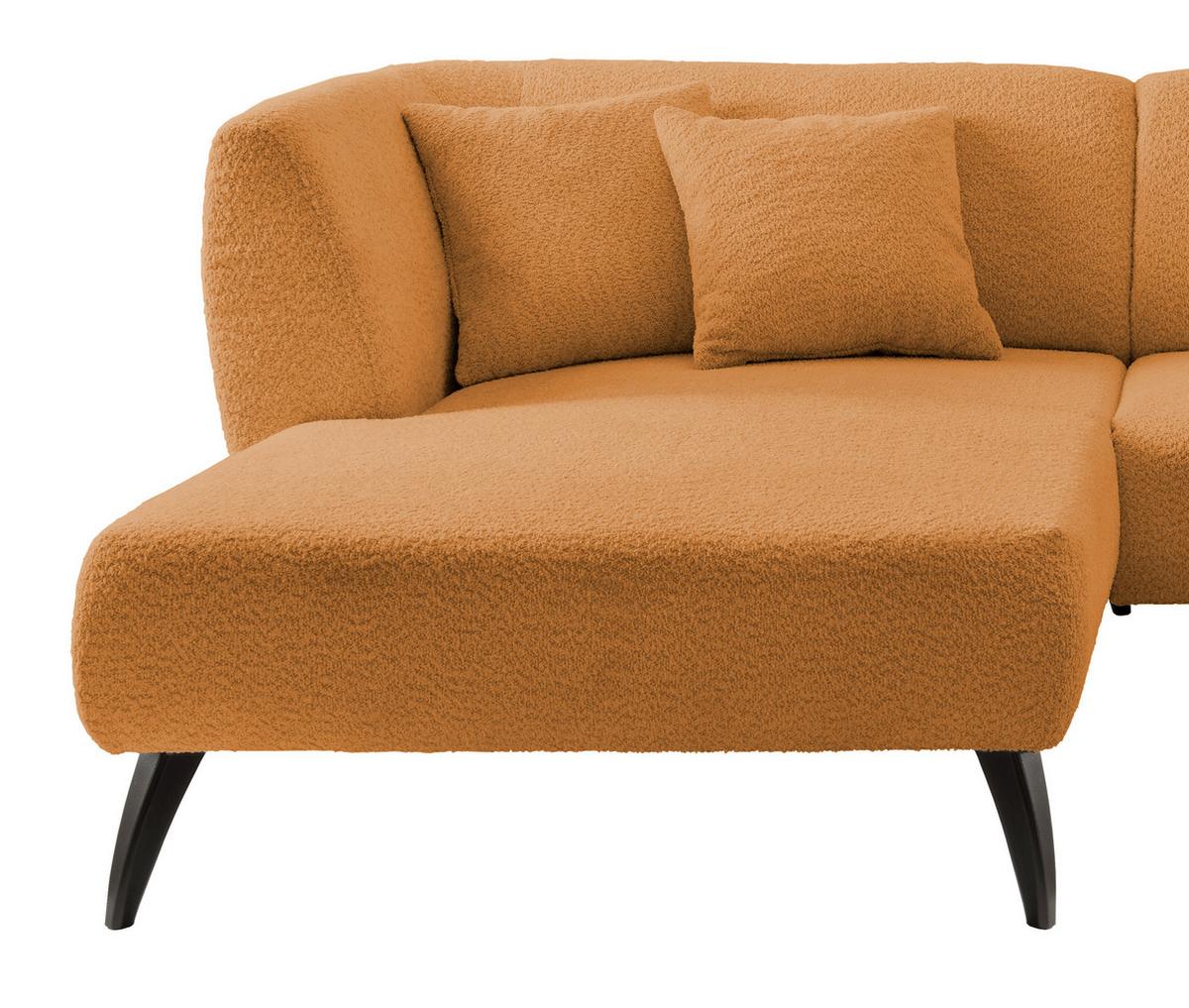 Ecksofa Colori Goldfarben S: 160/264 cm - Goldfarben/Schwarz, MODERN, Holz/Textil (160/264cm) - MID.YOU