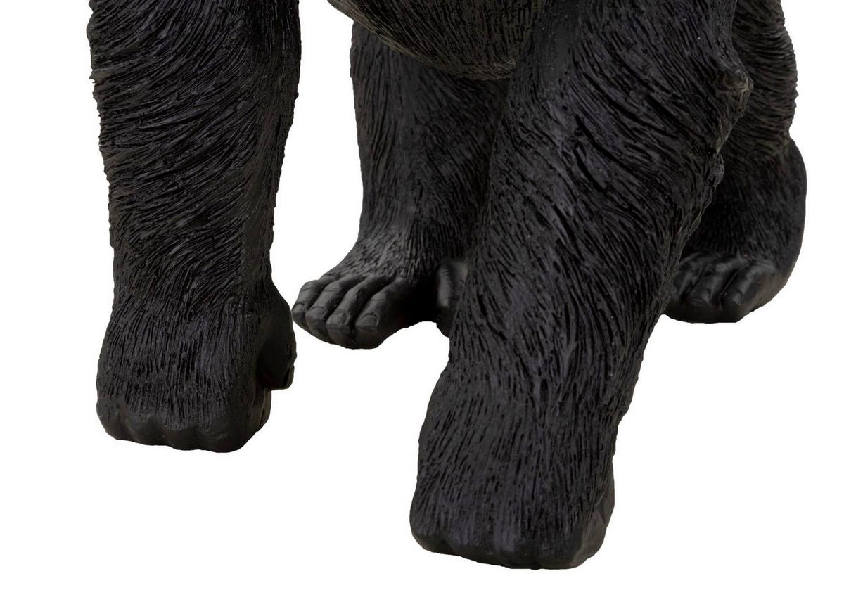 Skulptur Black Gorilla Schwarz, B: 35 cm - Schwarz, Basics, Kunststoff (35/37,5/21,5cm)