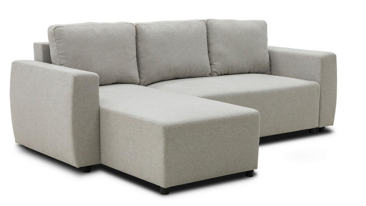 Ecksofa Pharell - Beige/Schwarz, Basics, Textil (155/230cm) - Livetastic