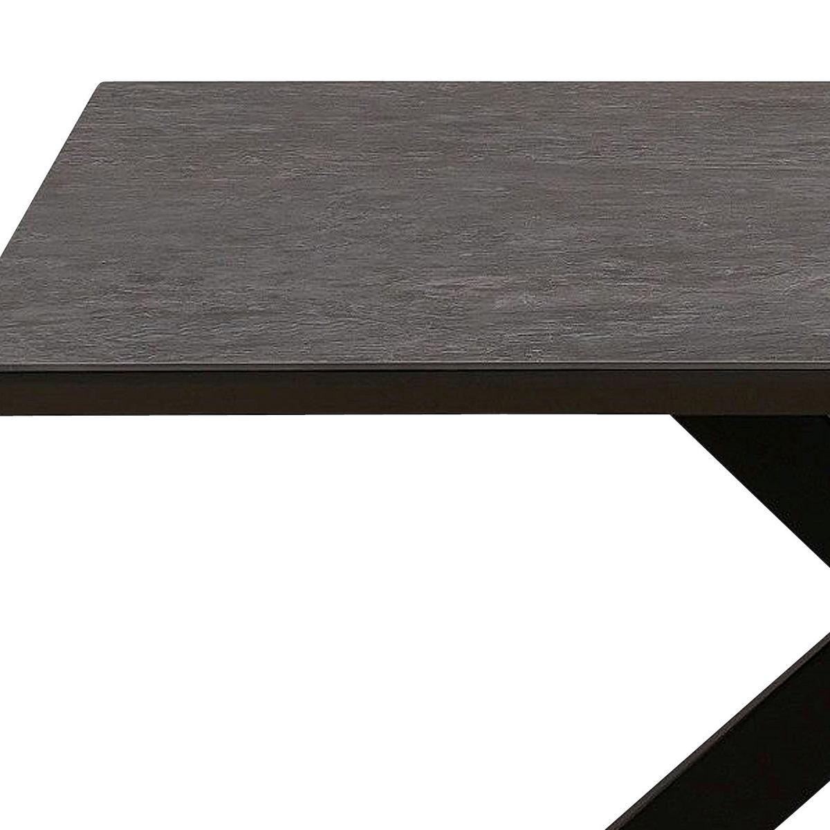 Jídelní stůl STEVE 140x90 - černá, Moderní, kov/kompozitní dřevo (140/76/90cm)