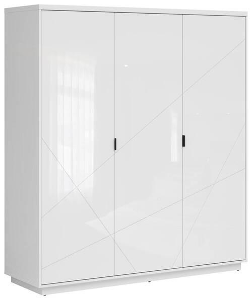 Drehtürenschrank Forn - Weiß Hochglanz/Weiß, MODERN, Holzwerkstoff (180/200,5/56,5cm) - MID.YOU