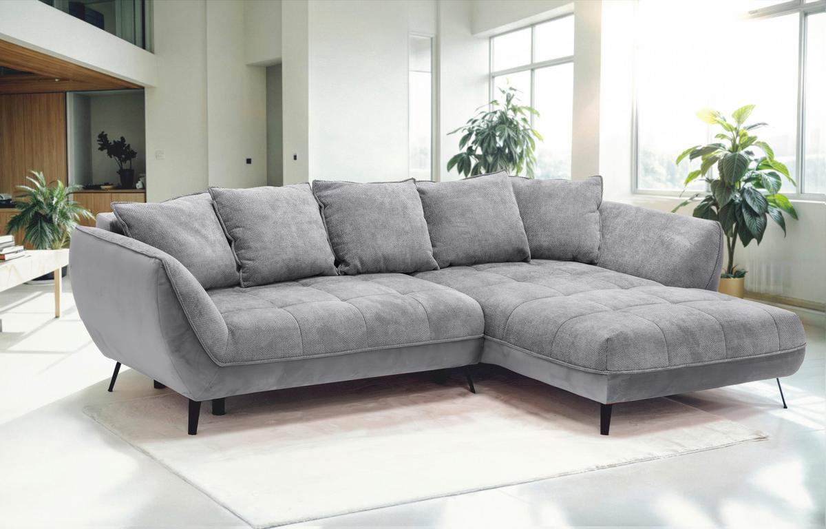 Ecksofa Midway - Schwarz/Grau, MODERN, Holz/Holzwerkstoff (282/187cm)