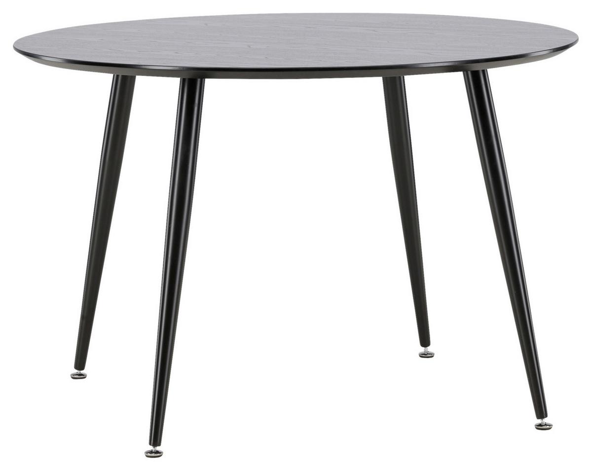 Esstisch Dipp - Schwarz, Design, Holzwerkstoff/Metall (115/115/75cm) - Livetastic
