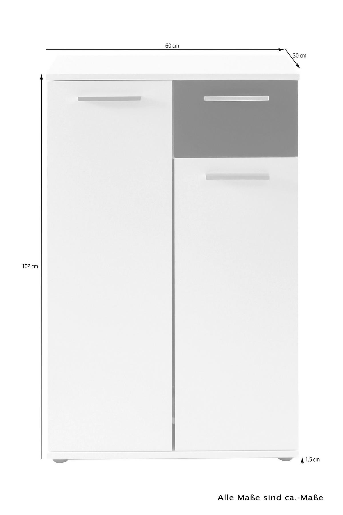 Kommode 60 Cm Jakob Alteiche/anthrazit - Alteiche/Anthrazit, LIFESTYLE, Holzwerkstoff (60/102/30cm) - MID.YOU