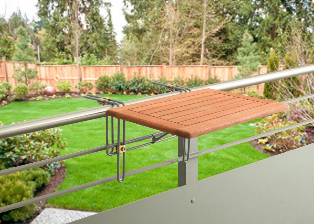 Balkonhängetisch Holz/metall L: 60 Cm - Naturfarben, KONVENTIONELL, Holz/Metall (60/40/1cm) - Gardenson