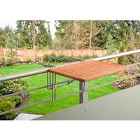 Balkonhängetisch Holz/Metall L: 60 cm - Naturfarben, KONVENTIONELL, Holz/Metall (60/40/1cm) - Gardenson