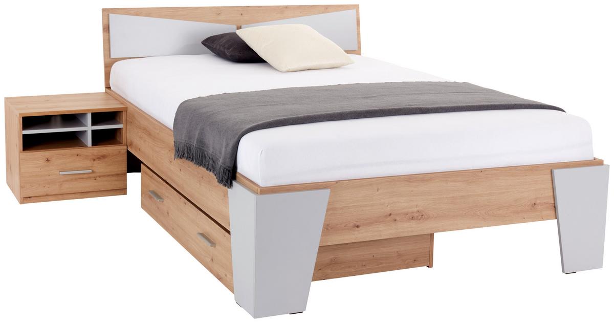 Bettkasten Johnny B: 116,4 cm Eiche Dekor mit Rollen - Eiche Artisan, MODERN, Holzwerkstoff (116,4/21,7/81,6cm)