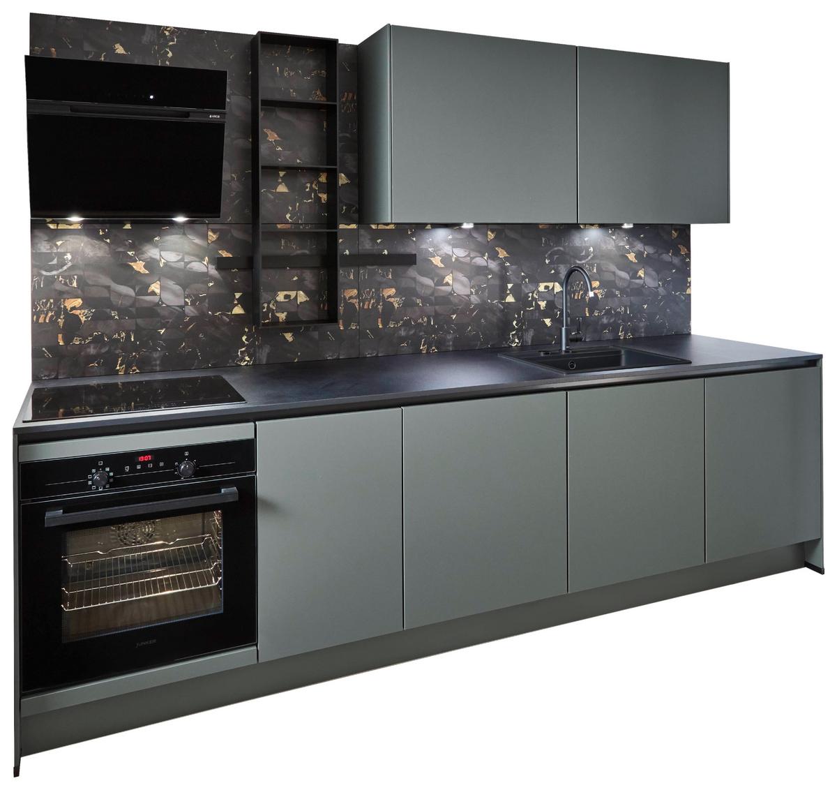 Küchenzeile Eastbourne Ohne Geräte B: 290 Cm Mineralgrün - Basics, Holzwerkstoff (290cm) - Vertico