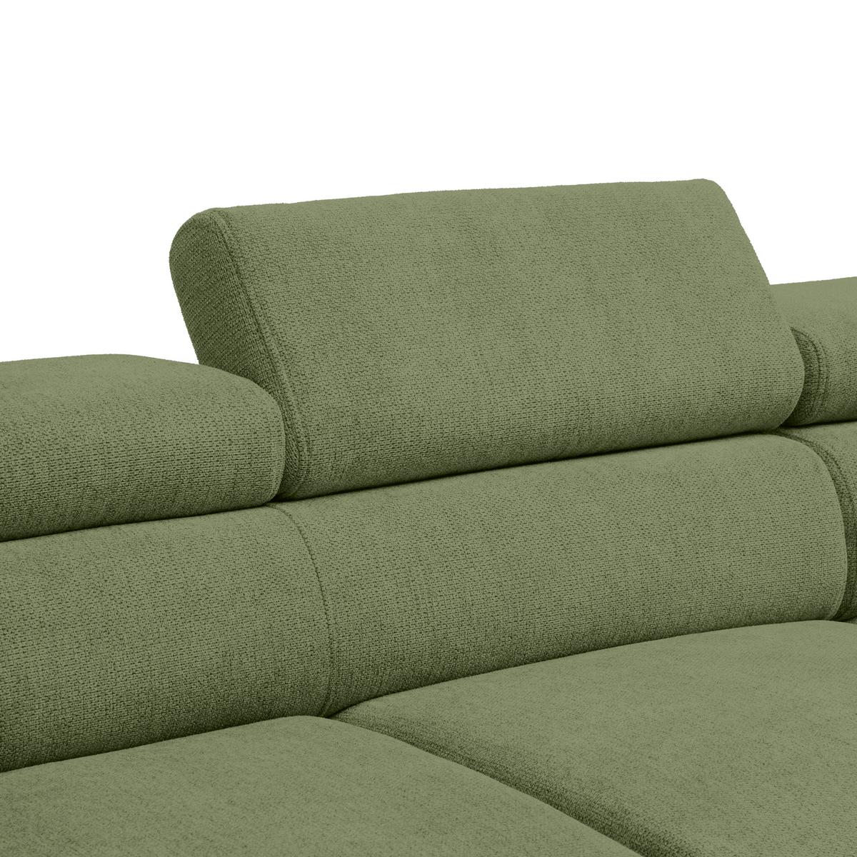 Rohová sedačka RAVEN, pravá, olivovozelená - olivovozelená/čierna, Modern, kov/textil (257/198cm) - Mömax