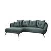 Ecksofa Baggio Mit Kissen Textil Koralle - Blau/Schwarz, MODERN, Holz/Textil (162/277cm) - Livetastic