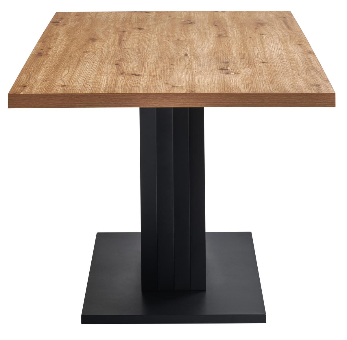 Esstisch Brad Eiche Artisan B: 160 Cm - Schwarz/Eiche Artisan, KONVENTIONELL, Holzwerkstoff/Metall (160/75/90cm) - MID.YOU