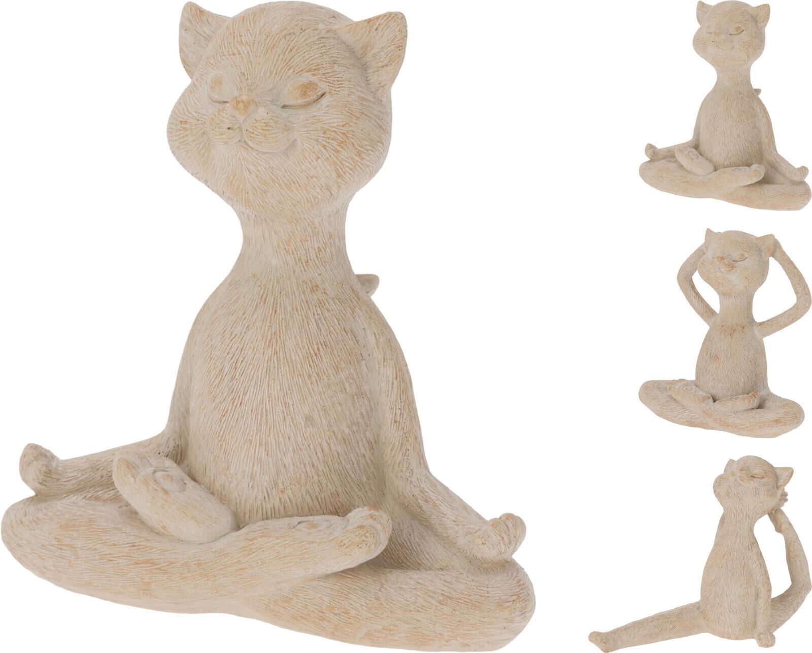 Szobor Jógázó Macska - Basics, műanyag (11/24,5/17cm)