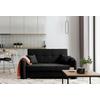 Schlafsofa Laine Schwarz, B: 155 cm - Silberfarben/Schwarz, Design, Textil (155/105/75cm) - MID.YOU