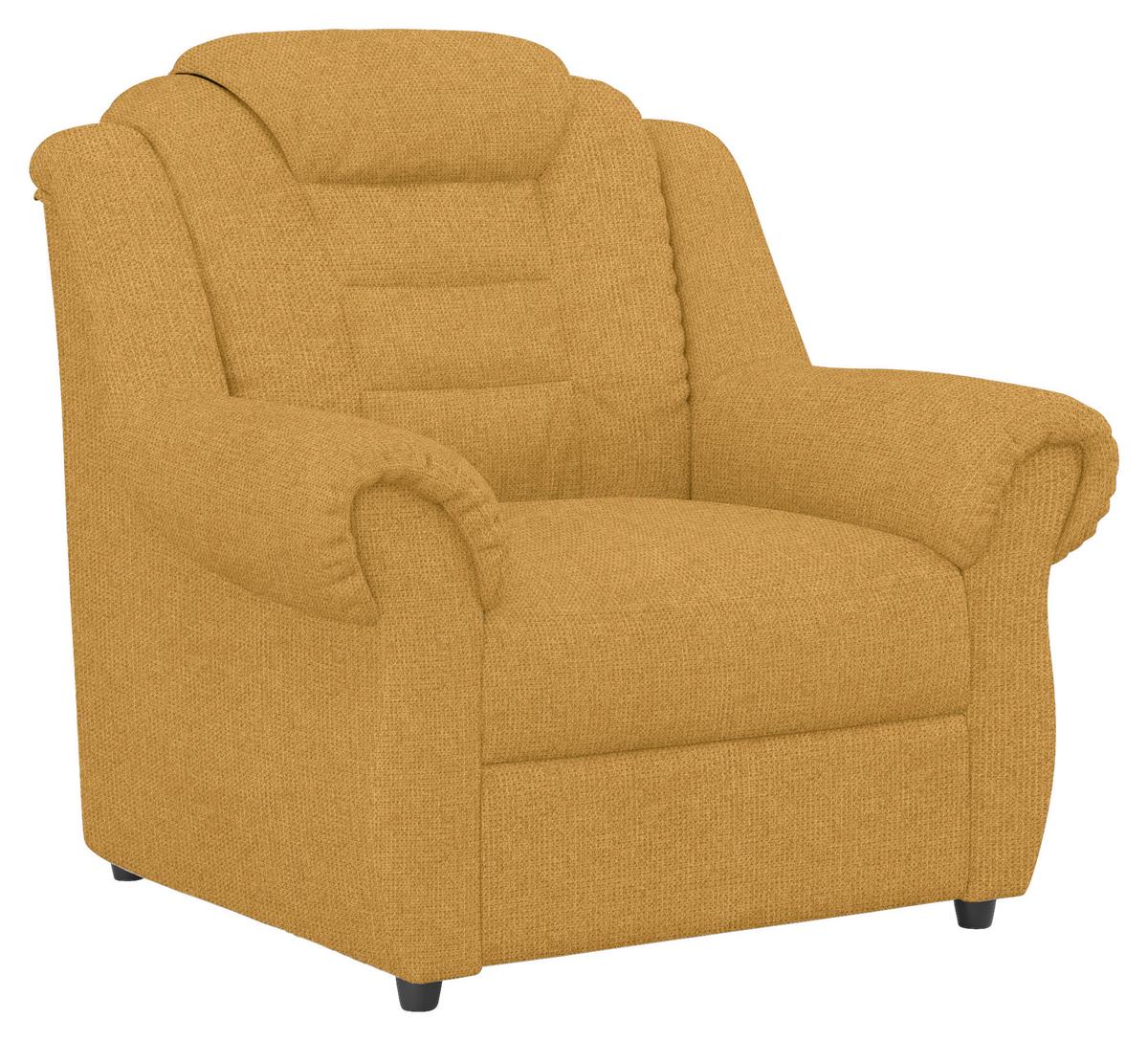 Sitzgarnitur 3-tlg. Boston Gelb Chenille - Gelb/Schwarz, KONVENTIONELL, Textil - Livetastic