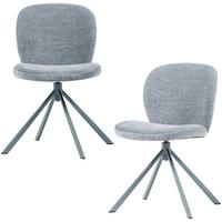 STUHL-SET Femke Blau B: 58cm - Blau, MODERN, Textil/Metall (58/80/65cm) - Livetastic