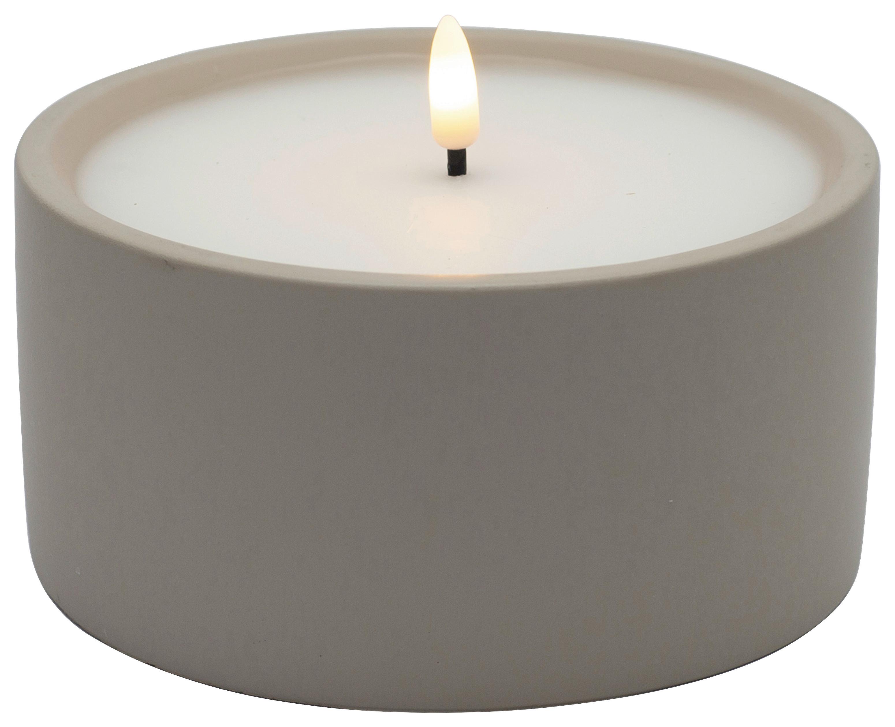 LED svíčka KAREN - šedá, Moderní, plast/kámen (15/7,5cm) - Mömax