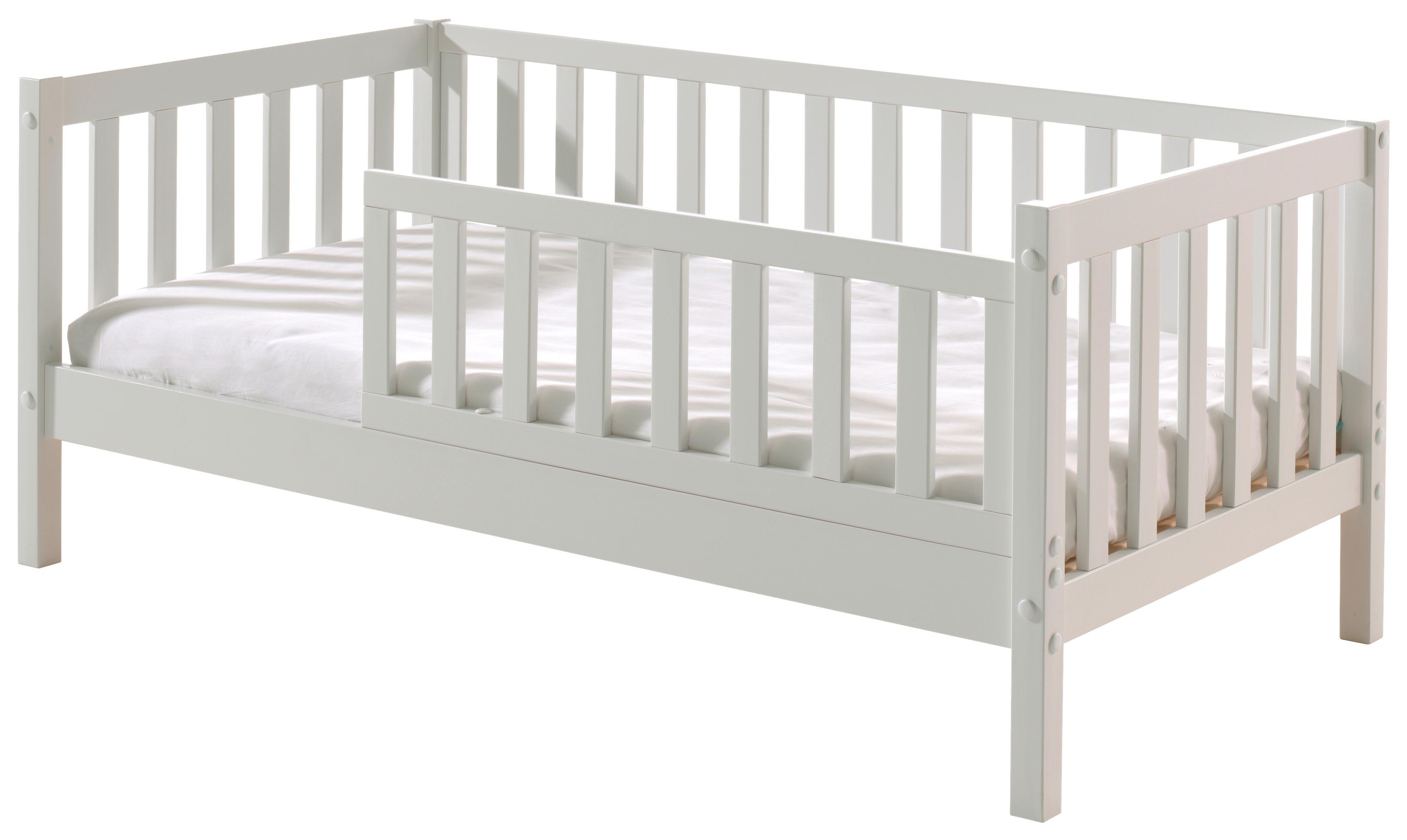Kinder-/Juniorbett Weiß lackiert 70x140cm - Weiß/Naturfarben, MODERN, Holz (70/140cm) - MID.YOU