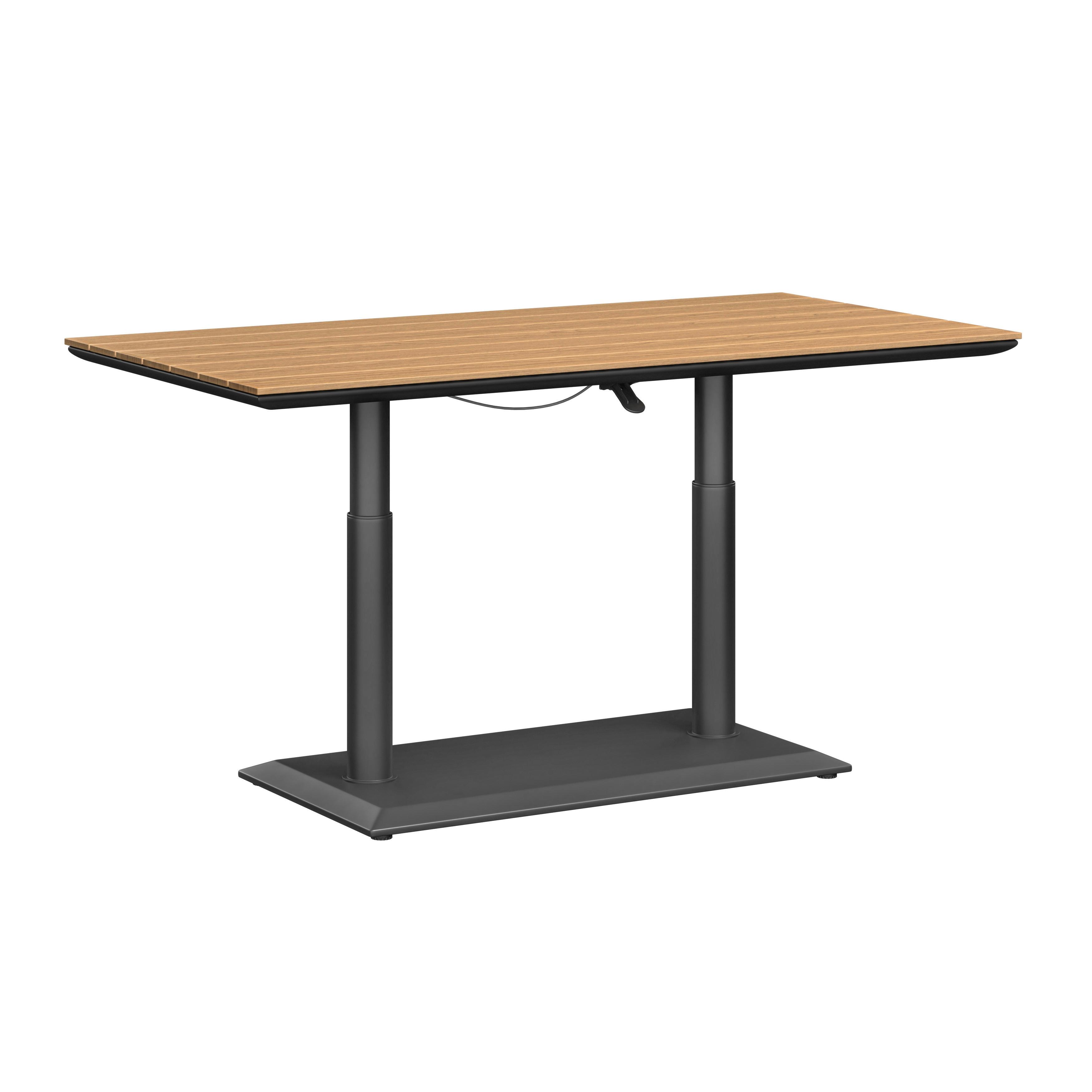 GARTENTISCH TOKIO - Anthrazit/Naturfarben, MODERN, Metall (140/52-72/72cm) - Beldano