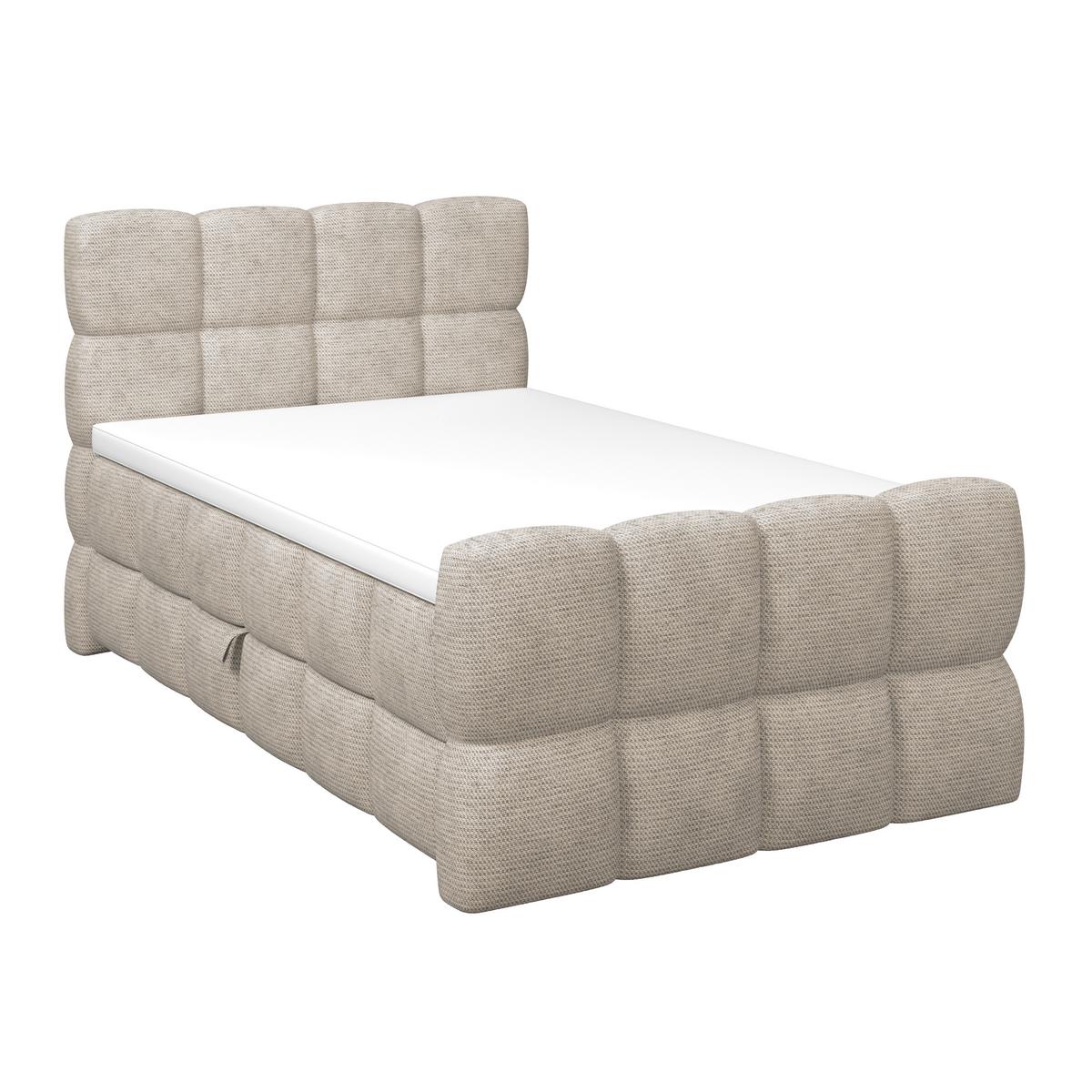 Boxspringbett Brisbane inkl. Bettkasten 140x200 - Beige/Schwarz, Trend, Holz/Holzwerkstoff (140/200cm) - Sembella