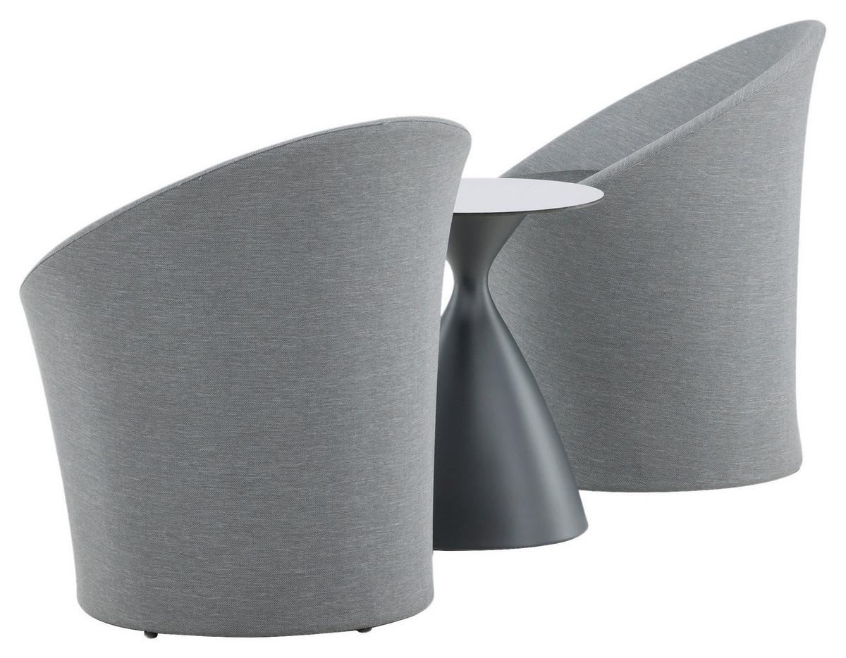 Gartenset Spoga - Grau, KONVENTIONELL, Textil/Metall - Gardenson