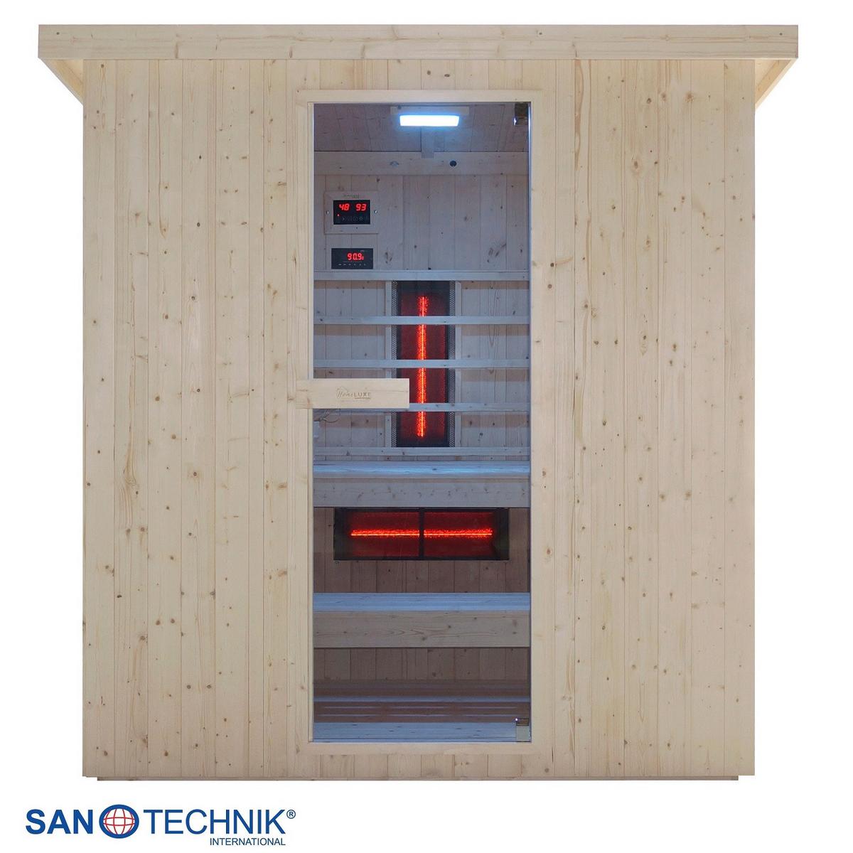 INFRAROTKABINE Lahti Holzfarben B: 181,5 cm - Fichtefarben, KONVENTIONELL, Holz (198/181,5/202,2cm) - Sanotechnik