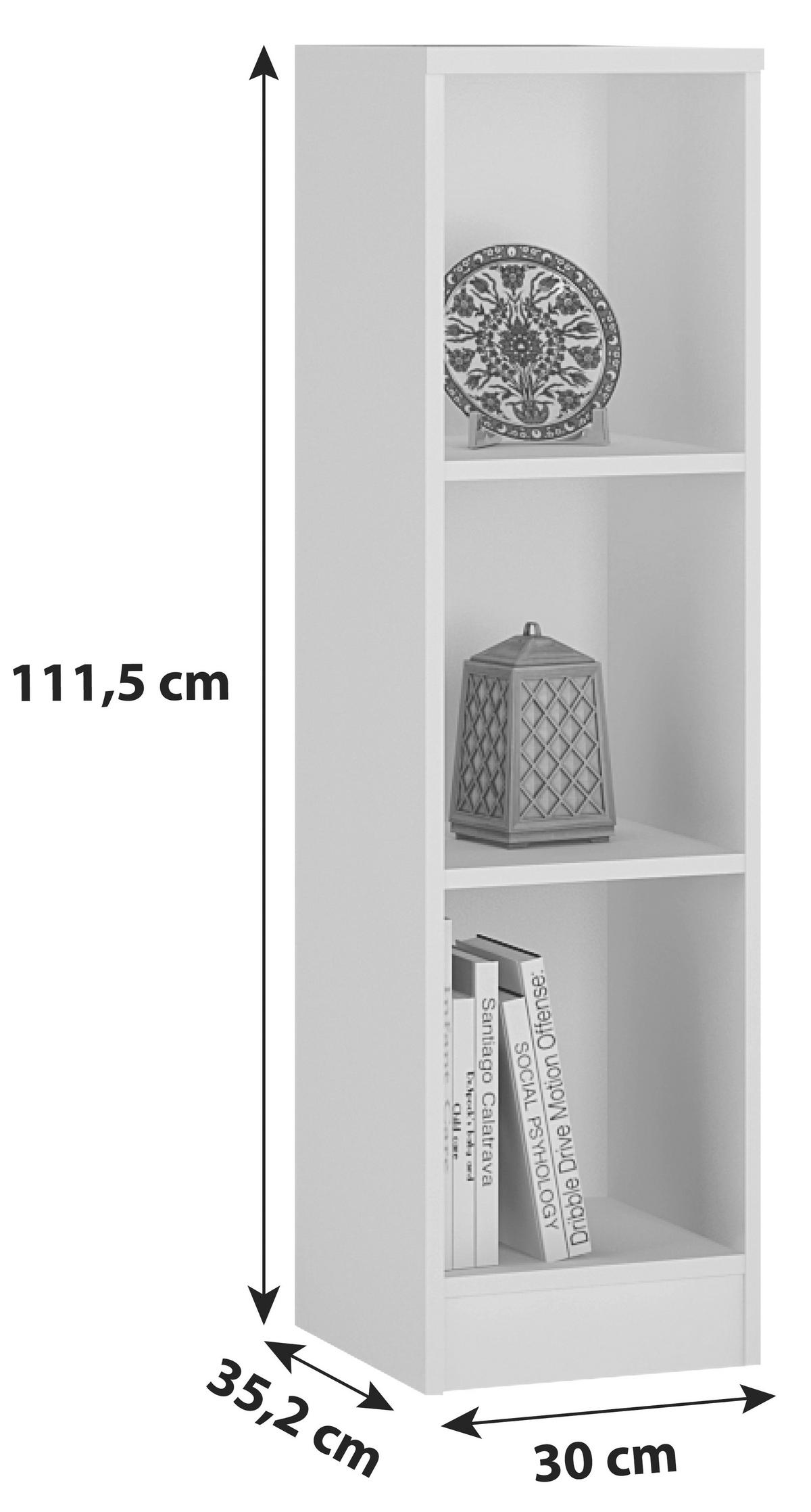 REGÁL 4-YOU YUR05 - biela, Modern, drevo (30/111,5/35,2cm)