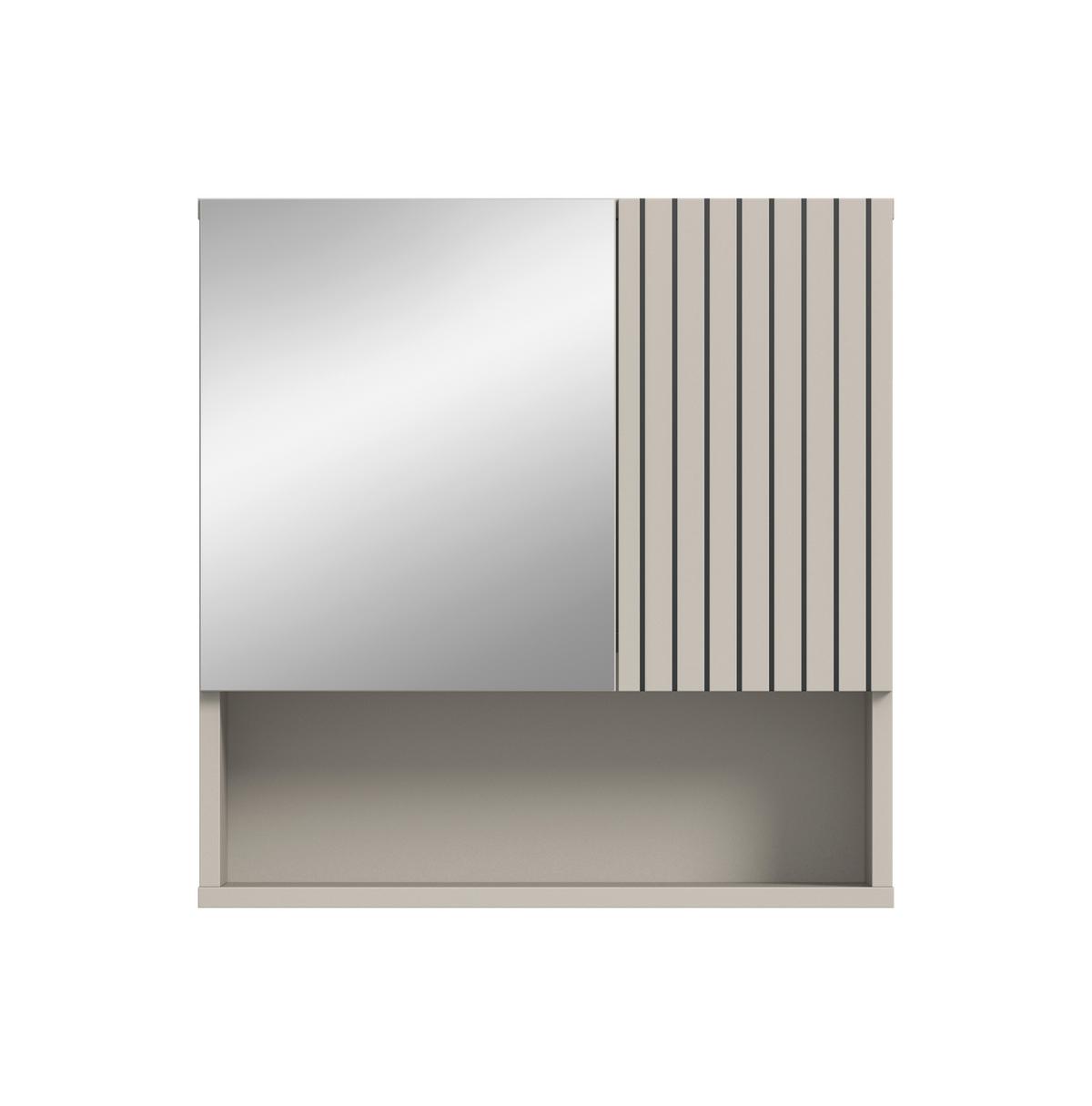 SPIEGELSCHRANK Mone Kaschmir B: 60cm - Kaschmir, Trend, Glas/Holzwerkstoff (60/55/17cm) - MID.YOU