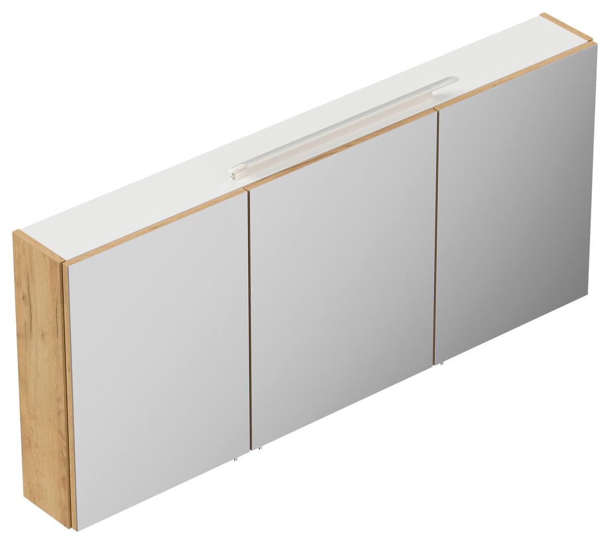 Spiegelschrank Eiche Dekor B: 140 cm - Eichefarben, MODERN, Glas/Holzwerkstoff (140/62/17cm) - MID.YOU