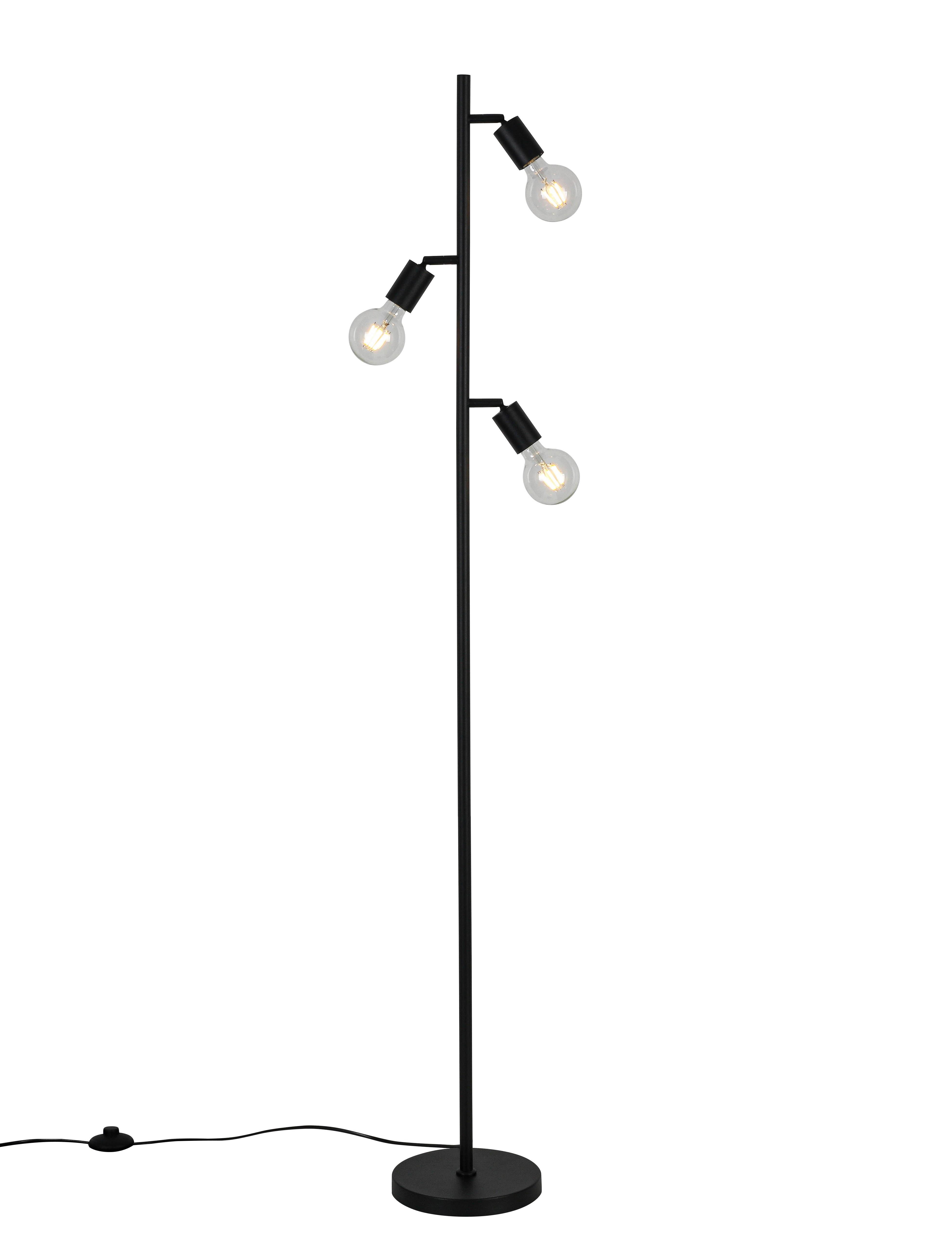 STOJACÍ LAMPA STEFAN - černá, Basics, kov/plast (22/160cm) - Mömax