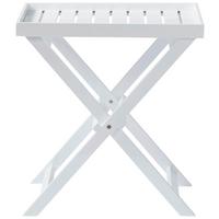 Gartentisch Klappbar Tray Table Mahagoniholz L 60cm - Weiß Hochglanz, KONVENTIONELL, Holz (60/40/65cm) - MID.YOU