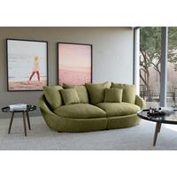 Bigsofa Maui, Grün B: 280 Cm - Schwarz/Grün, MODERN, Textil (280/87/131cm) - Trendmanufaktur